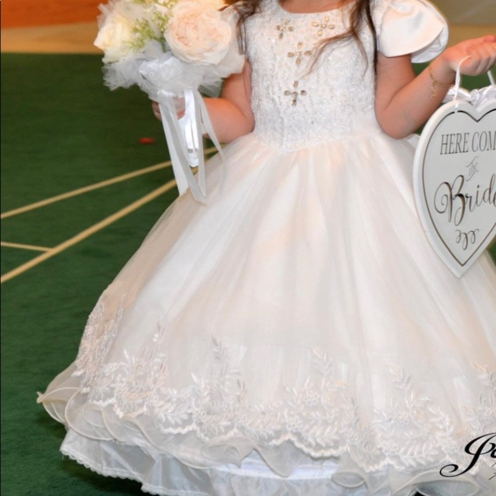 Beautiful dress for wedding or a special occasion used only one time .